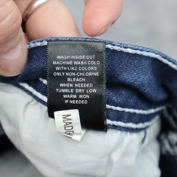 Vivi Diva Pants Womens 5 Blue Denim Flat Front Mid Rise Skinny Pockets Jeans - Picture 4 of 16